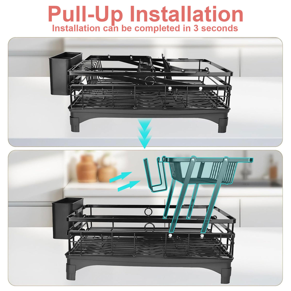 Expandable 2-Tier Dish Drying Rack
