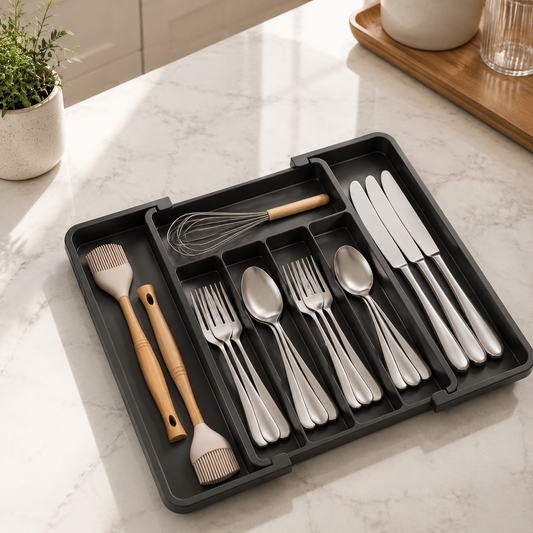 Adjustable Kitchen Drawer Organizer | Minimalist Utensil Storage Solution