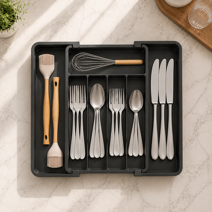 Adjustable Kitchen Drawer Organizer | Minimalist Utensil Storage Solution