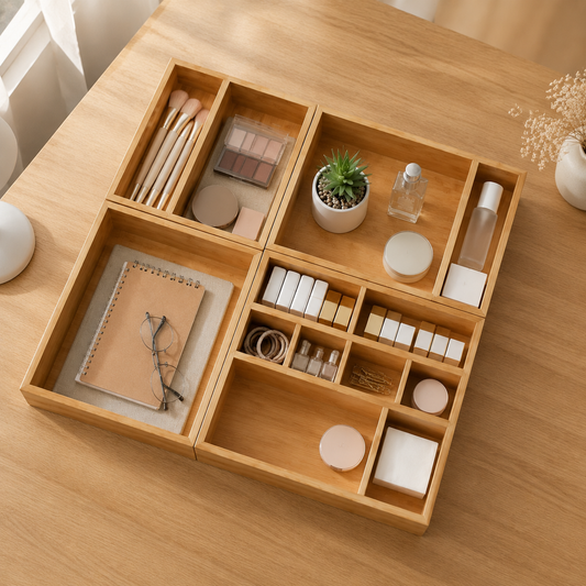 Bamboo Drawer Organizer | Modular Desktop Storage Solution